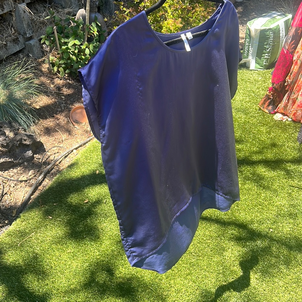 Blue silk top